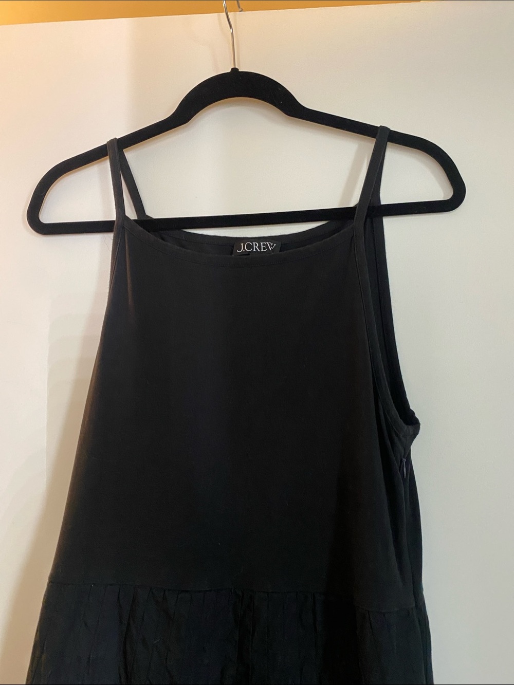 J. Crew Black mixed material dress
